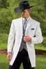 Moda Custom Made Batı Smokin Kovboy Slim Fit Siyah Damat Takım Elbise Erkekler Için Düğün Takım Elbise/Balo Takım Elbise 3 Parça (Ceket/Pantolon/Yelek)