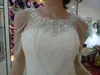 2020 Crystal Rhinestone Jewelry Gridal Wraps White Lace Wedding Shawl Jacket Stack