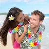 10pcs fiori artificiali hawaiani ghirlande leis ghirlanda collana fancy dress partito hawaii spiaggia divertimento fiori fai da te festa spiaggia decorazione