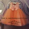 Belle Orange Pas Cher Robes De Filles De Fleur Pour Le Mariage 2020 Une Ligne Cristal Noeud Arc Plus La Taille Toddler Pageant Filles Robes De Fête D'anniversaire