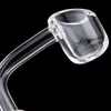 Long neck quartz banger 4mm bowl with domeless 10mm 14mm 19mm polished joint for glass bog dab rigs