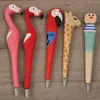 200 % Lot Animal Wooden snijden creatieve balpen houten bal point pennen handgemaakt sculptuur student bal-point