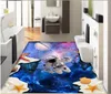 wallpaper for walls 3 d for living ro 3d three-dimensional pond river pond stone rockery lotus leaf bedroom floor painting