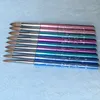 Akryl Nail Art Brush Supernova toppklass Kolinsky Round Pink Color Metal Handle 1214161820 Set målning Design Pen Nail6165907