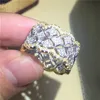 Anello di nozze Gioielli Para 256pcs Diamante simulato CZ anelli Bianco Sapphire 925 Sterling Silver Gold For Donne Dimensione regalo 5-11 S18101002