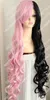 Neo Black Pink long curly hair Cosplay Wig