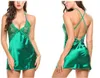 Ladies Sexig Silk Satin Night Dress Ärmlös Nighties V-Neck Nattgown Plus Storlek Nightdress Lace Sleepwear Nightwear For Women S1011