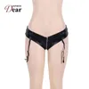 Comeondear PA5137 Women Sexy Plus Size Garter Belt Stockings Zipper Suspenders Porte Jarretelles Sexy Faux Leather Latex Garter271z