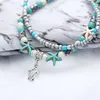 Bulk loten schildpad hangers Anklet turquoise enkel armbanden ketting voet roestvrij staal sieraden feestdecoraties moeders dag cadeau