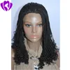 200Density volle kurze Kinky Twist synthetische Perücke für schwarze Frauen brasilianische volle Lace-Front-Zopfperücken mit lockiger Spitze und natürlichem Haaransatz