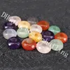 30Pcs 8*14mm Faceted Drilled 5mm Big Hole Natural Quartz Crystal Flat Beads Genuine Amethyst Carnelian Agate Rose Quartz Stone Carved Donut