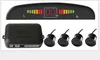 New DC12V LED BIBIBI Car Parking 4 Sensors Auto Car Reverse Backup Rear Buzzer Radar System Kit Sound Alarm300M