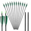 Carbon Arrows Natual Feather Fletchings for Compound Recurve Bows Hunting Practice Archery Hunting Arrow Screw-in Tips Outdoor Sports