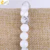 CSJA Fashion Round White Turquoise Howlite Real Stone Mala Beads Tree of Life Bracelets for Women Yoga Healing Power Energy Bracel2291