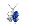 Free Shipping Fashion High Quality 925 Silver Diamond jewelry Four-leaf clover Zircon Crystal Necklace Valentine's Day Holiday Gifts HJ228