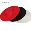 Rosso 30 cm rotondo grande imitazione sinamay cappello base con pizzo Fascinator base cappelli da festa copricapo da sposa donne decorative accessori per capelli fai da te