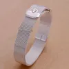 Net Watch With Bracelet -14mm- har lagt till varumärke Sterling Silver Plated Bracelet Hot Sale Fashion Women's 925 Silver Bracelet SPB006