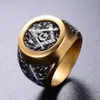 Anello massonico in acciaio inossidabile Eejart per uomo Simbolo Mason G Templar Masonry Rings9267723