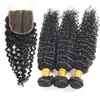 10A 30 32 Remy em linha reta água corporal onda de água pacotes de cabelo com laço fechamento frontal brasileiro Jerry Humano Virgem Kinky Curly Extensions Weave WEATE 13X4 4x4 Wet Wavy