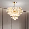 Modern Chandelier LED americanos candelabros de ouro Luzes Esferas de vidro Dispositivo elétrico Droplight Foyer Início Lâmpadas de suspensão 3 White Light Cor Regulável