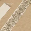 MissRDress Wedding Dress Belt Silver Crystal Rhinestones With Beads Ribbons Bridal Belt For Wedding Prom Gown YS8198477067