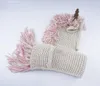 Barn Unicorn Scarf Cap 2 i 1 barn Spädbarn Varma stickade hattar varmare vinterhatthatt Tassels Cap 3 Färger C32294739958