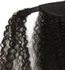 Claw Clip Drawstring Ponytail 22quot Long Fake Ponytail Extensions 100 Real Hair Pony Tails Human Hair Curly Hairpieces of Fibe7293769