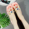 lovely sandals 2018 new transparent flat sandals &slippers female summer non-slip flat with flip-flops stylish wear color rivet slippers