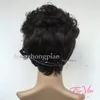 FZP 패션 시뮬레이션 인간의 머리 가발 갈색 아름다움 짧은 곱슬 가발 재고 있음 흑인 여성 Afro Kinky Curly Wigs