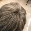 2018ヘルススーパーかわいい灰色のグレーミックスブラウンルートショートストレートヒューマンヘアフル女性wig349v