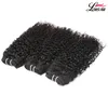 Kinky Curly Weave Human Hair Bundles z koronkowym zamykaniem malezyjskim splot włosów 3 wiązki z zamknięciem 34 wiązki Virgin Human 7831812