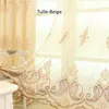 European Embroidered Chenille Curtains for Living Room Luxury Tulle Curtains for the Bedroom Chinese Window Curtain Treatment Curtains