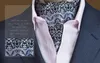 남자의 부드러운 새틴 결혼식 연회 파티 Ascot Cravat Necktie Vintage Dot Paisley 인쇄 꽃 Jacquard Self Tie3257