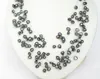 Collier baroque de perles d'eau douce noires, 21 brins, livraison gratuite