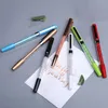 Stylo à bille en métal plaqué or Noir Bleu Encre cristal Rollerball Stylo Cadeau d'affaires de luxe Signe Stylos avec boîte-cadeau Peut imprimer le logo