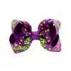 12 pcs 3.15 inch Halloween Grosgrain Ribbon Bows With Clip Ghost Pumpkin Pinwheel Hair Clips Hair Pin Accessories HD751