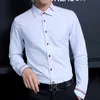 Oxford robe chemise hommes 5XL affaires décontracté hommes à manches longues chemises bureau Slim Fit formel Camisa blanc bleu rose marque Fashion1