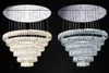 Contemporary LED Crystal Pendant Lamp Helix Rings Chandelier Lighting with 6 Crystals Circular for Living room Stairs