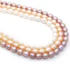 Pearl party Filo di perle ovali d'acqua dolce naturali da 8-11 mm per inviare un regalo a sorpresa a una madre