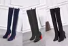 Top outono inverno meias salto alto botas longas moda sexy malha elástica boot designer alfabético mulheres sapatos senhora carta grossa saltos altos tamanho grande 354142 us4us