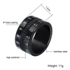 European and American Stylish Titanium Steel Camera Lens Ring Black Rotary Scale Ring Men's Creative Ring Jewellery