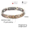 Vinterly Magnetic Bracelets For Women Men Gold-color Stainless Steel Health Energy Germanium Chain Link Bracelets & Bangles Mens