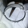 choucong Luxury bracelet Pincess cut Diamond S925 Silver Filled Party Wedding bangle for women Fashion accessaries