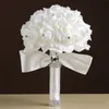 Cheap Wedding Bridal Bouquets Handmade Flowers Artificial Rose Wedding Supplies Bride Holding Flowers Brooch Bouquet CPA1549