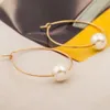 Wholesale- Simple Simulated Pearl Round Circle Hoop Earrings For Women Gold Silver Plated Loop Earring Female Ear Jewelry Accessories