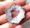 Natural Rock Crystal Quartz Geode Connector Druzy Beads Slice Agate Druzy Gemstone Connector Beads for Jewelry Making9952329