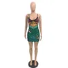 섹시한 스팽글 bodycorn 파티 드레스 여성 여름 V 넥 민소매 화려한 partern 해변 드레스 크기 S-2XL