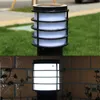 Lampe LED de jardin à énergie solaire, imperméable, en aluminium moulé, blanc, acrylique, abat-jour pour cour