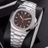 High Quality Watch Men 5711 1A 010 5711 1R-001 Stainless Steel Mechanical Transparent Automatic Mens Watch Watches195v