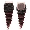 Farbige tiefe Wellenbündel mit Verschluss, honigblondes zweifarbiges Ombre-gefärbtes brasilianisches Jungfrau-Haar, farbige Verlängerung, meistverkaufte Artikel
